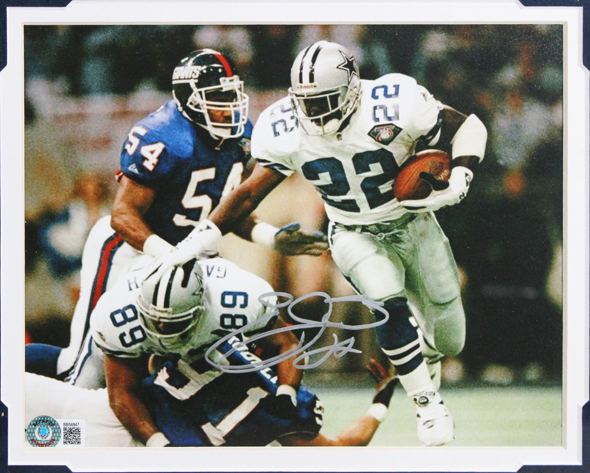 Cowboys Emmitt Smith Authentic Signed 8x10 Framed Photo Autographed BAS #BB56847