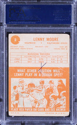 Colts Lenny Moore Authentic Signed 1963 Topps #2 Card PSA/DNA Slabbed