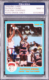 Knicks Patrick Ewing Signed Star '86 Rookie Card Auto Graded Mint 9! PSA Slabbed