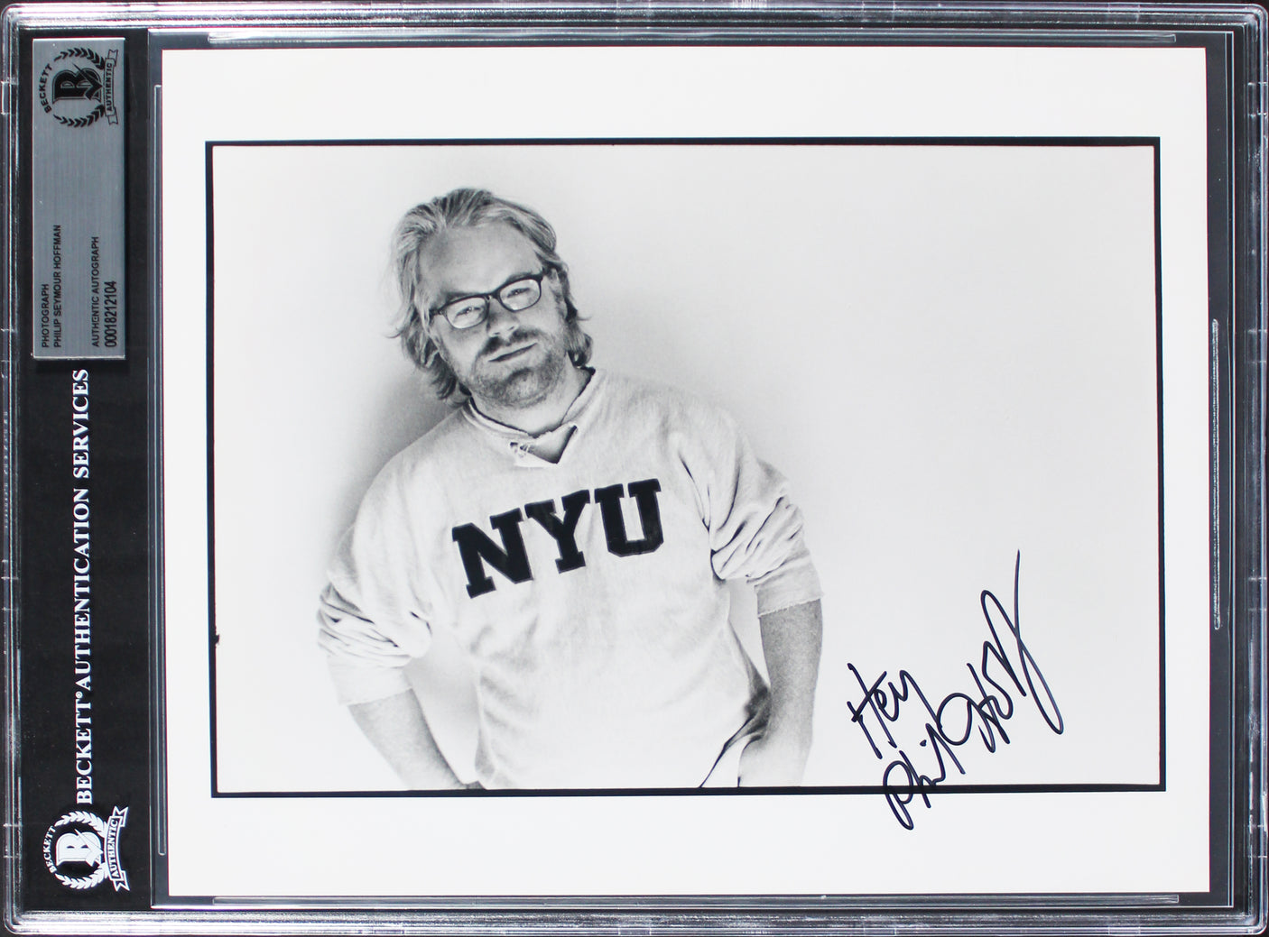 Philip Seymour Hoffman Capote "Hey" Authentic Signed 8x10 Photo BAS Slabbed 2