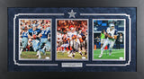 Cowboys Roger Staubach, Troy Aikman & Tony Romo Signed 8x10 Framed Photo JSA