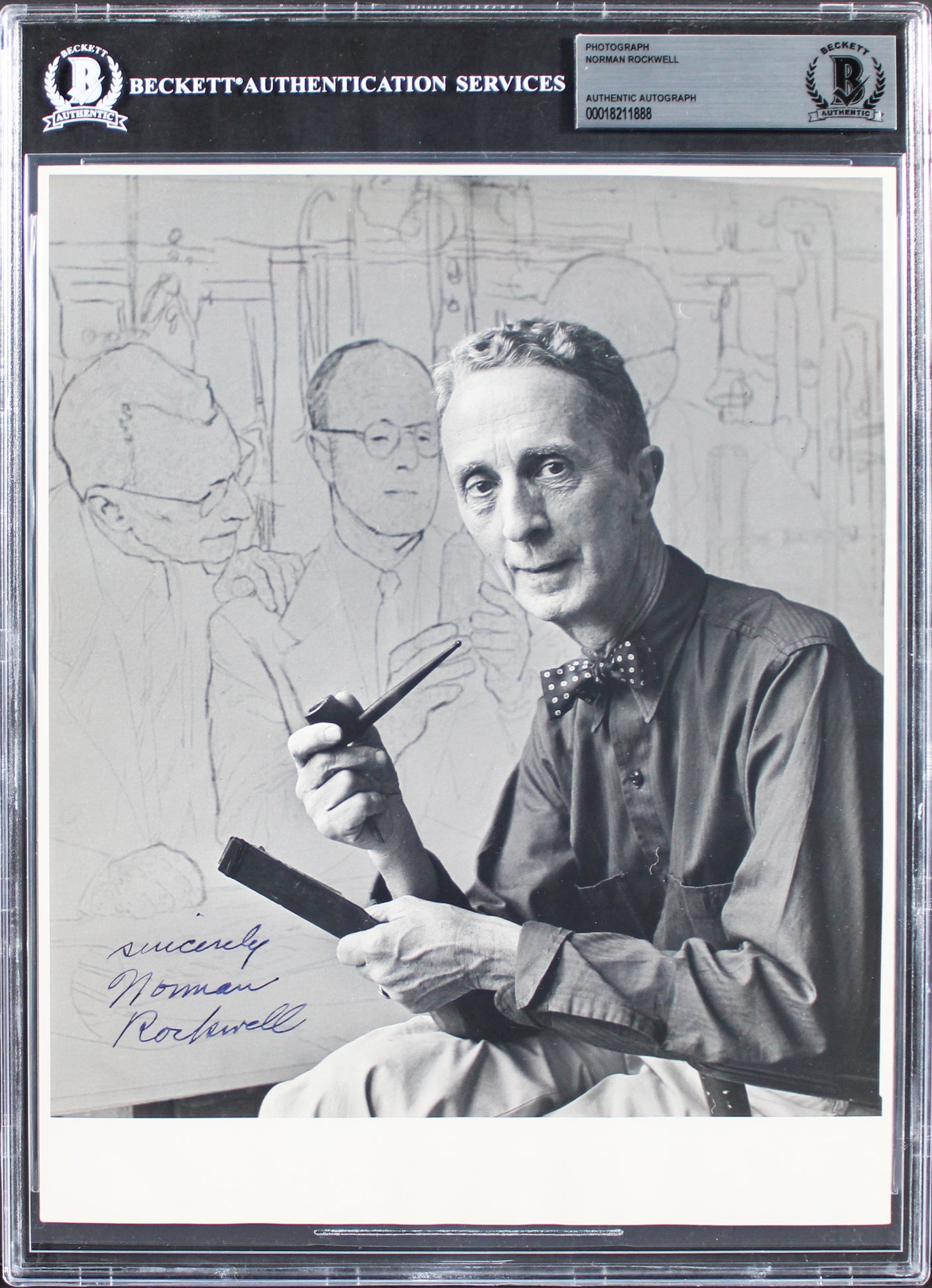 Normal Rockwell "Sincerely" Authentic Signed 8x10 Photo Autographed BAS Slabbed