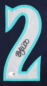 Bryan Woo Authentic Signed Navy Pro Style Framed Jersey Autographed BAS Witness