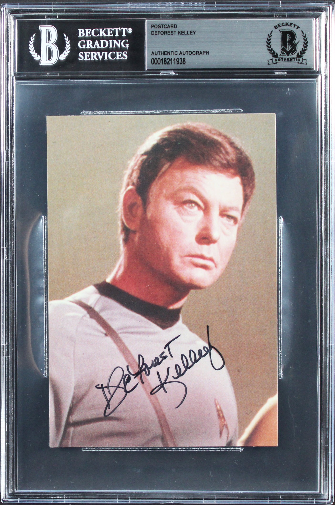 DeForest Kelley Star Trek Authentic Signed 5x7 Photo Autographed BAS Slabbed