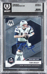 Patriots Tom Brady Signed 2021 Panini Mosaic #284 Card Auto 9! BAS Slabbed