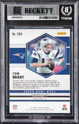 Patriots Tom Brady Signed 2021 Panini Mosaic #284 Card Auto 9! BAS Slabbed