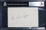 Nicolas Cage Face/Off Authentic Signed 4x6 Index Card Autographed BAS Slabbed 2