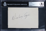 Nicolas Cage Face/Off Authentic Signed 4x6 Index Card Autographed BAS Slabbed 3