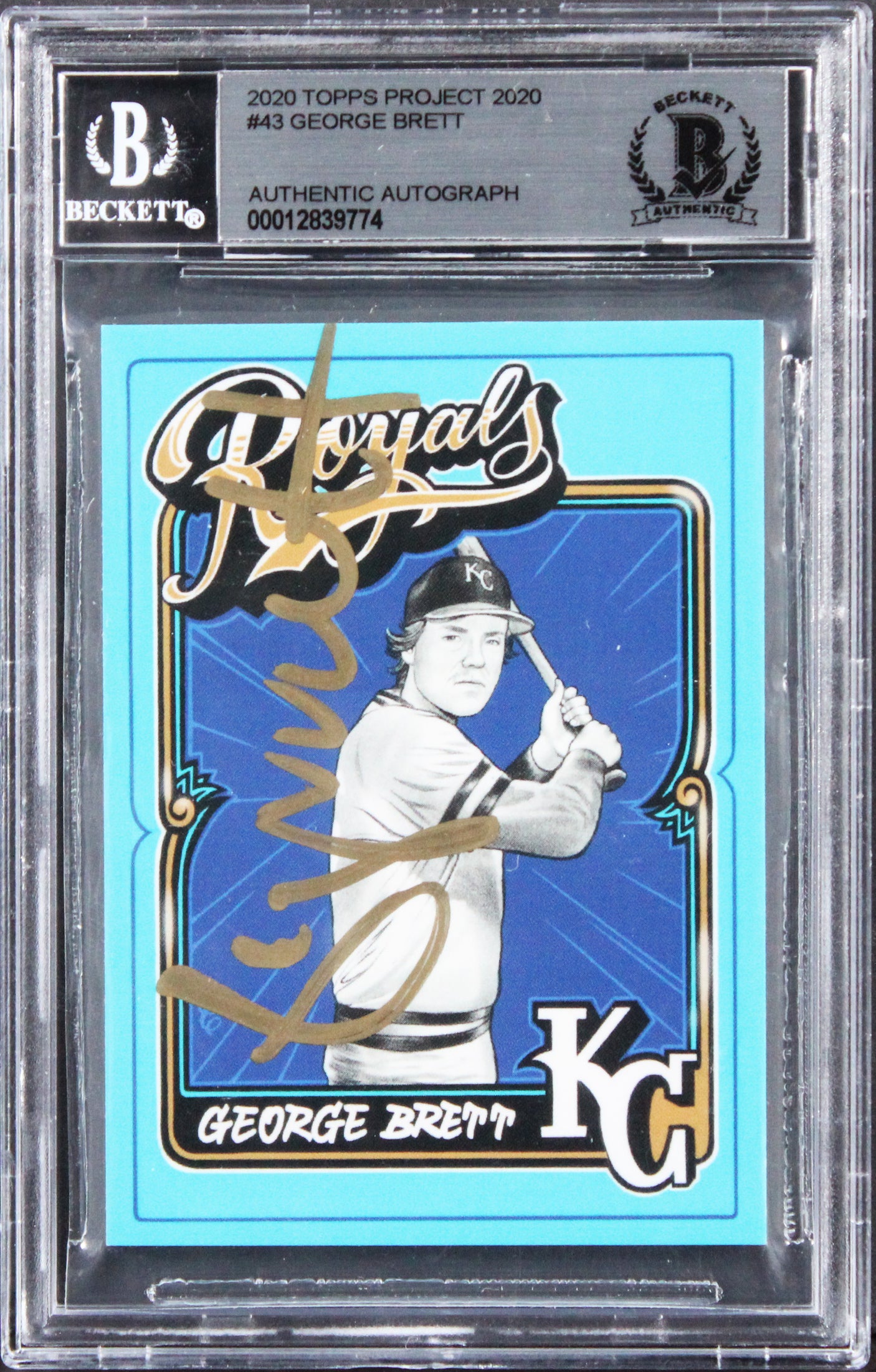Royals George Brett Signed 2020 Topps Project 2020 #43 Card BAS Slabbed