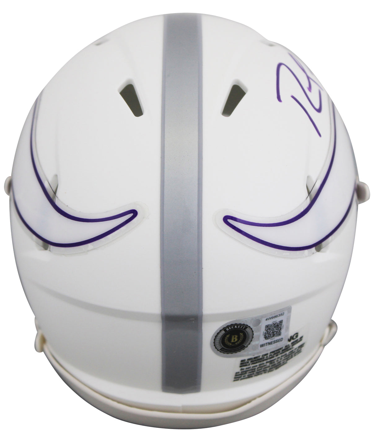 Vikings Randy Moss Signed 2024 On-Field Alt Speed Mini Helmet BAS Witnessed