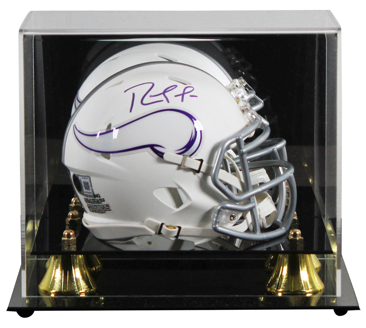 Vikings Randy Moss Signed 2024 On-Field Alt Speed Mini Helmet W/ Case BAS Wit