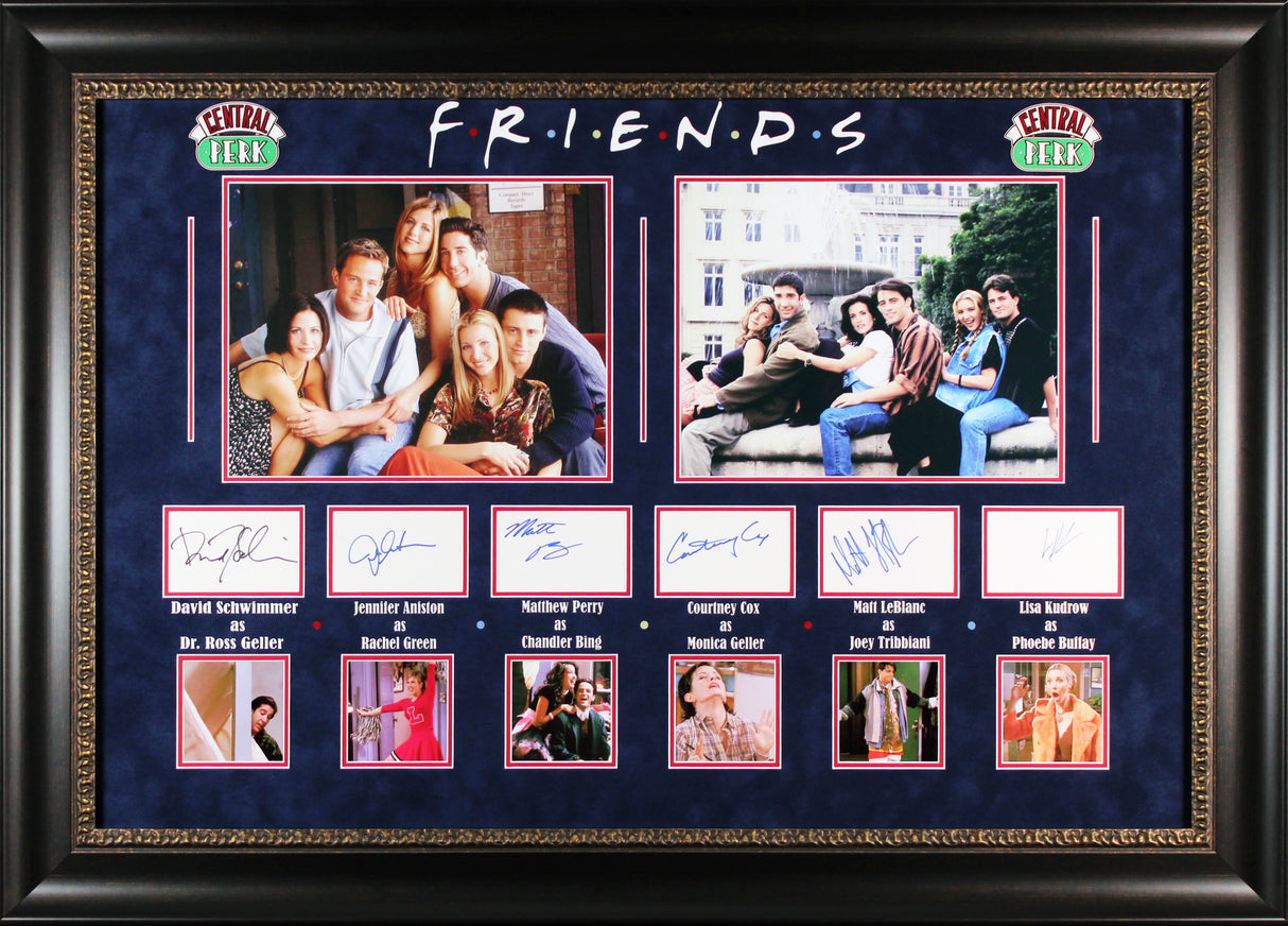 Friends (6) Perry, Aniston, Schwimmer, Cox +2 Signed Framed Display BAS #AD04917