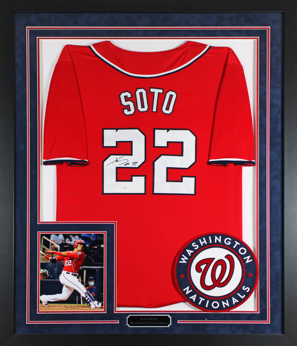 Juan Soto Authentic Signed Red Pro Style Framed Jersey Autographed JSA #FF87610