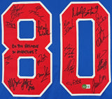1980 USA Hockey 19 Autos Craig, Eruzione, Broten Signed Blue Framed Jersey BAS 2