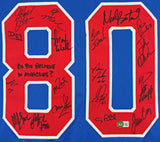 1980 USA Hockey 19 Autos Craig, Eruzione, Broten Signed Blue Framed Jersey BAS 2