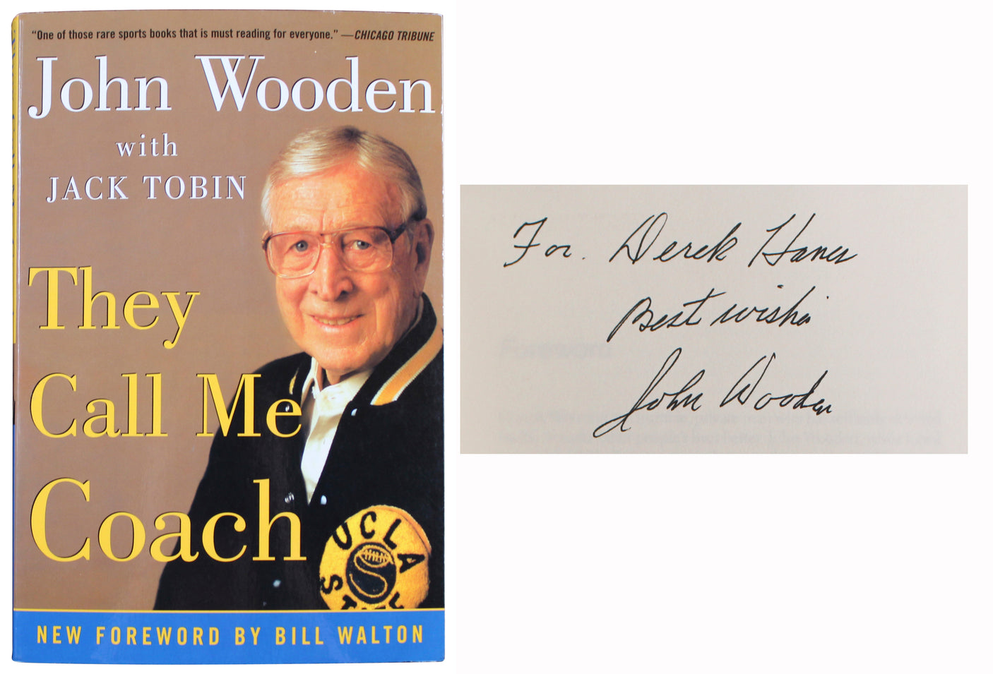 UCLA John Wooden "Best Wishes" Signed They Call Me Coach Book BAS #BR84268