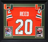 Miami Ed Reed Authentic Signed Orange Pro Style Framed Jersey BAS Witnessed