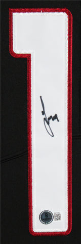 Cardinals Larry Fitzgerald Signed Black Nike Elite Framed Jersey BAS #BP33862