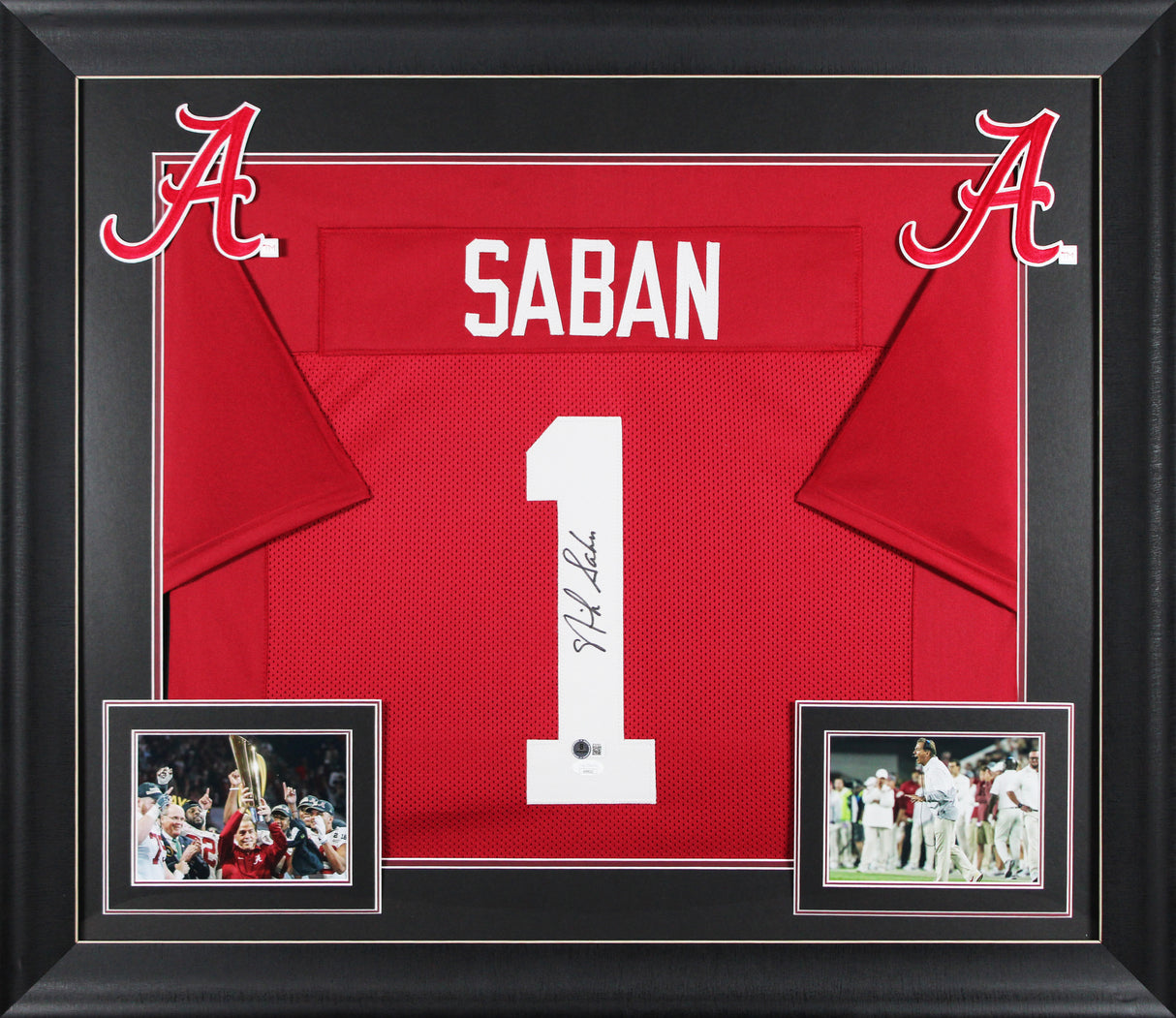 Alabama Nick Saban Authentic Signed Maroon Pro Style Framed Jersey BAS