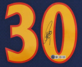 Warriors Stephen Curry Authentic Signed Navy Blue M&N HWC Swingman Jersey BAS