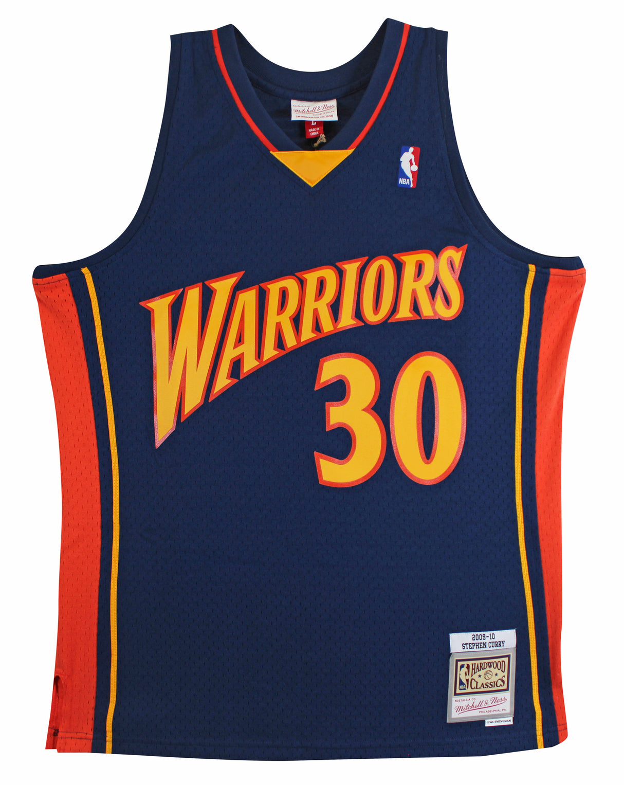 Warriors Stephen Curry Authentic Signed Navy Blue M&N HWC Swingman Jersey BAS