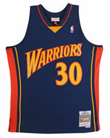 Warriors Stephen Curry Authentic Signed Navy Blue M&N HWC Swingman Jersey BAS