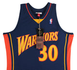 Warriors Stephen Curry Authentic Signed Navy Blue M&N HWC Swingman Jersey BAS