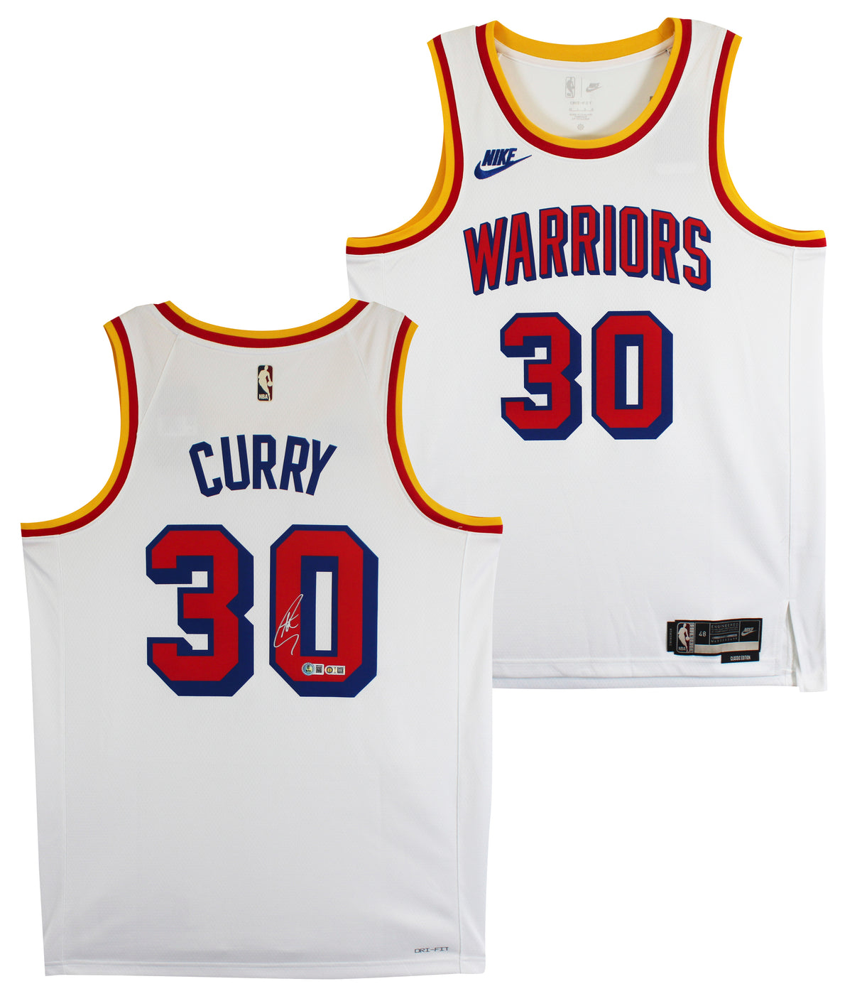 Warriors Stephen Curry Signed White Nike 2024 Classic Ed. Swingman Jersey BAS 2