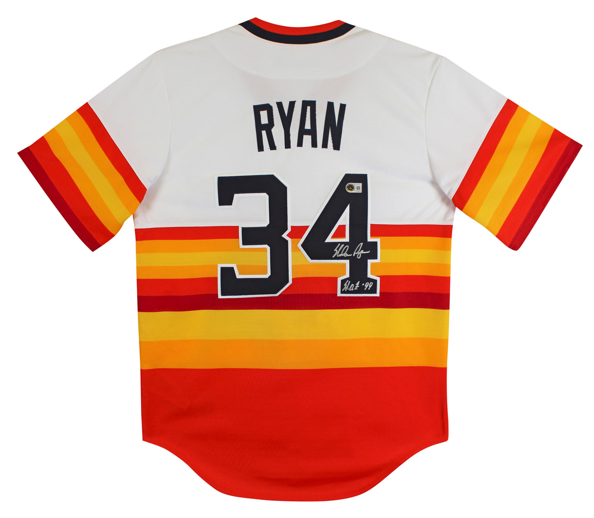 Astros Nolan Ryan "HOF 99" Authentic Signed Rainbow Nike CC Jersey BAS