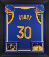 Stephen Curry Authentic Signed Blue Pro Style Framed Jersey Autographed JSA