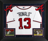 Braves Ronald Acuna Jr. Signed White Majestic Framed Jersey JSA 7