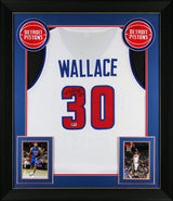 Rasheed Wallace Authentic Signed White Pro Style Framed Jersey BAS Witnessed
