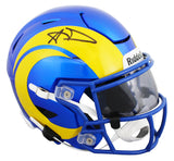Rams Aaron Donald Authentic Signed Speed Flex Midi Replica Mid Size Helmet BAS