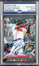 Braves Ronald Acuna Jr. "2023 NL MVP" Signed 2013 Topps Now #OS-17 Card PSA Slab