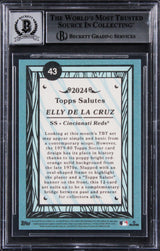 Reds Elly De La Cruz Signed 2024 Topps TBT #43 TS Rookie Card Auto 10! BAS Slab