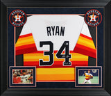 Astros Nolan Ryan "HOF 99" Authentic Signed Rainbow Nike CC Framed Jersey BAS