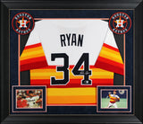 Astros Nolan Ryan Signed Rainbow Nike Cooperstown Collection Framed Jersey BAS