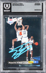 Shaquille O'Neal Authentic Signed 1992 Upper Deck #1 RC Trade Card BAS Slab NS