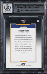 Warriors Stephen Curry Signed 2024 Topps Now #13 Card Auto Grade 10! BAS Slabbed
