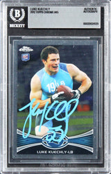 Panthers Luke Kuechly 2012 Topps Chrome #45 Rookie Card Autographed BAS Slabbed