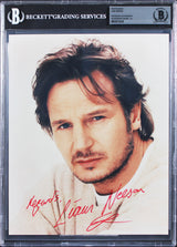 Liam Neeson Schindler's List "Regards" Signed 8x10 Photo Auto 10! BAS Slabbed
