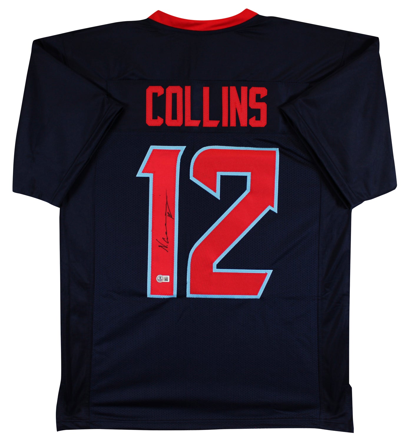 Nico Collins Authentic Signed 2024 Alternate Navy Blue Pro Style Jersey BAS
