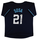 Sammy Sosa Authentic Signed Navy Pro Style Jersey Autographed BAS Witnessed