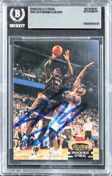 Magic Shaquille O'Neal Signed 1992 Stadium Club #201 Rookie Card BAS Slabbed