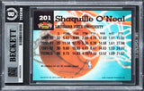Magic Shaquille O'Neal Signed 1992 Stadium Club #201 Rookie Card BAS Slabbed