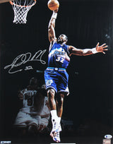 Jazz Karl Malone Signed 16x20 Framed Vertical Spotlight Photo BAS Witnessed