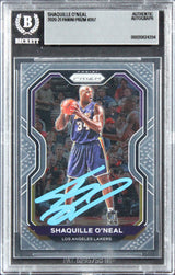 Lakers Shaquille O'Neal Authentic Signed 2020 Panini Prizm #207 Card BAS Slabbed