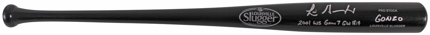 D-Backs Luis Gonzalez "2x Insc" Signed Black Louisville Slugger Bat BAS Witness