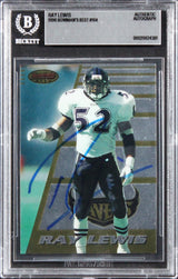 Ravens Ray Lewis 1996 Bowman's Best 3164 Rookie Card Autographed BAS Slabbed