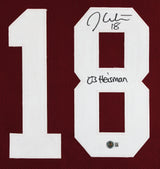 Oklahoma Jason White "03 Heisman" Signed Maroon Pro Style Jersey BAS Witnessed 2